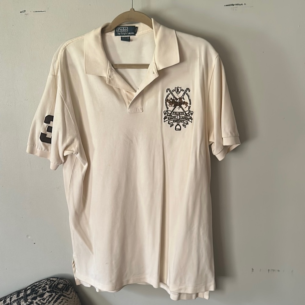 Vintage Polo Ralph Lauren Polo Shirt Cream Tan